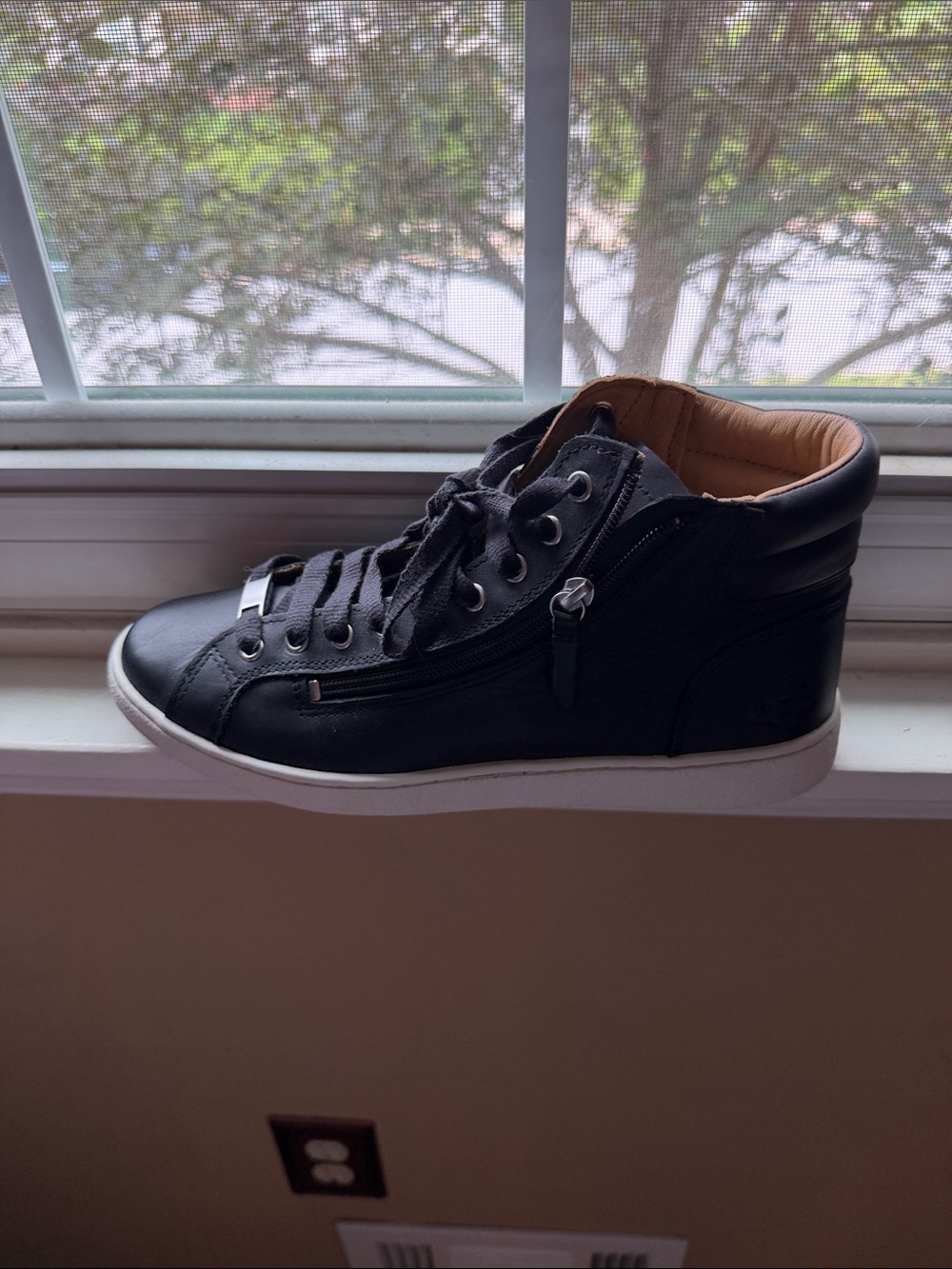 UGG Black High-Top Sneakers with White Soles
